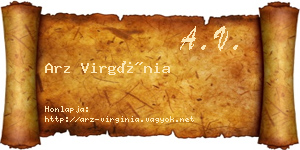 Arz Virgínia névjegykártya